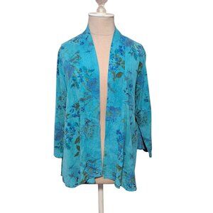 Vintage Lagenlook Open Front Top Kimono CMC Coastal Grandma Boho Festival Floral